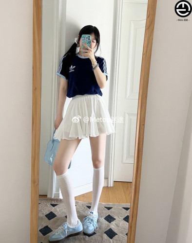 球鞋定制 Adidas/三叶草 Samba 复古小众浅蓝芭蕾风德训高雅板鞋