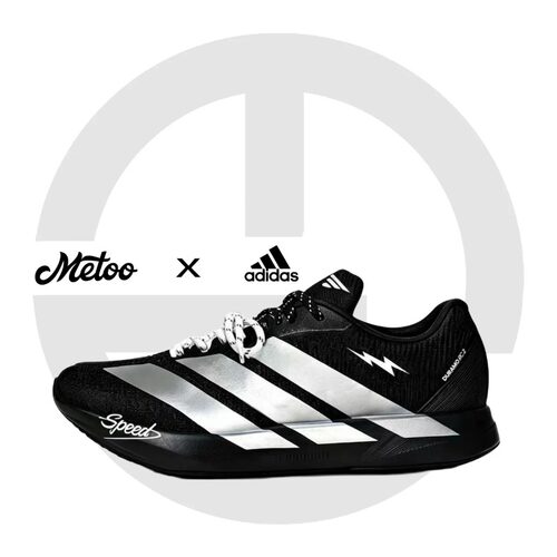 迷途定制球鞋 Adidas Duramo RC2 Speed疾风雷电黑银缓震跑步鞋