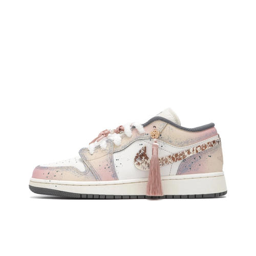 迷途定制球鞋 Jordan Air Jordan 1 马年 粉霞驰春 低帮 篮球鞋