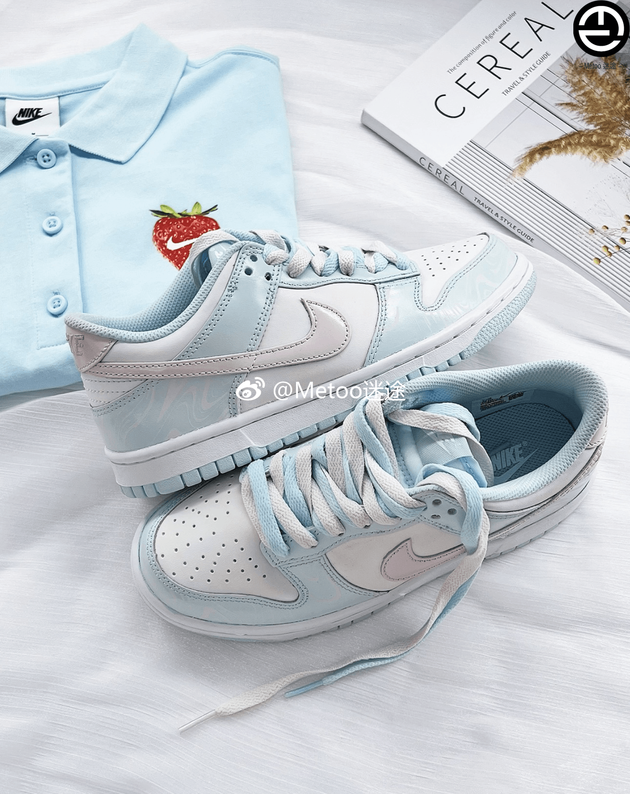 正品定制球鞋 Nike Dunk Low 冰川之语保护环境简约清新浅蓝板鞋