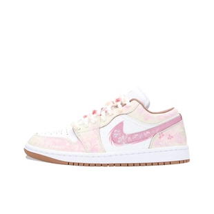 正品定制球鞋 Air Jordan 1 粉漾花海晕染多巴胺学院风低帮AJ1