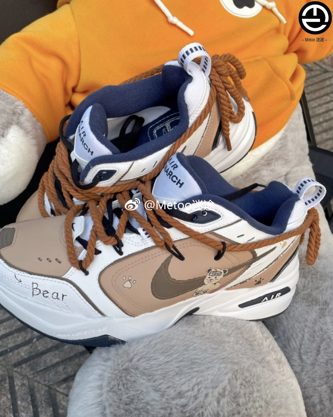 定制球鞋 Nike Air Monarch 4 巧克力熊 美拉德 复古 经典 老爹鞋