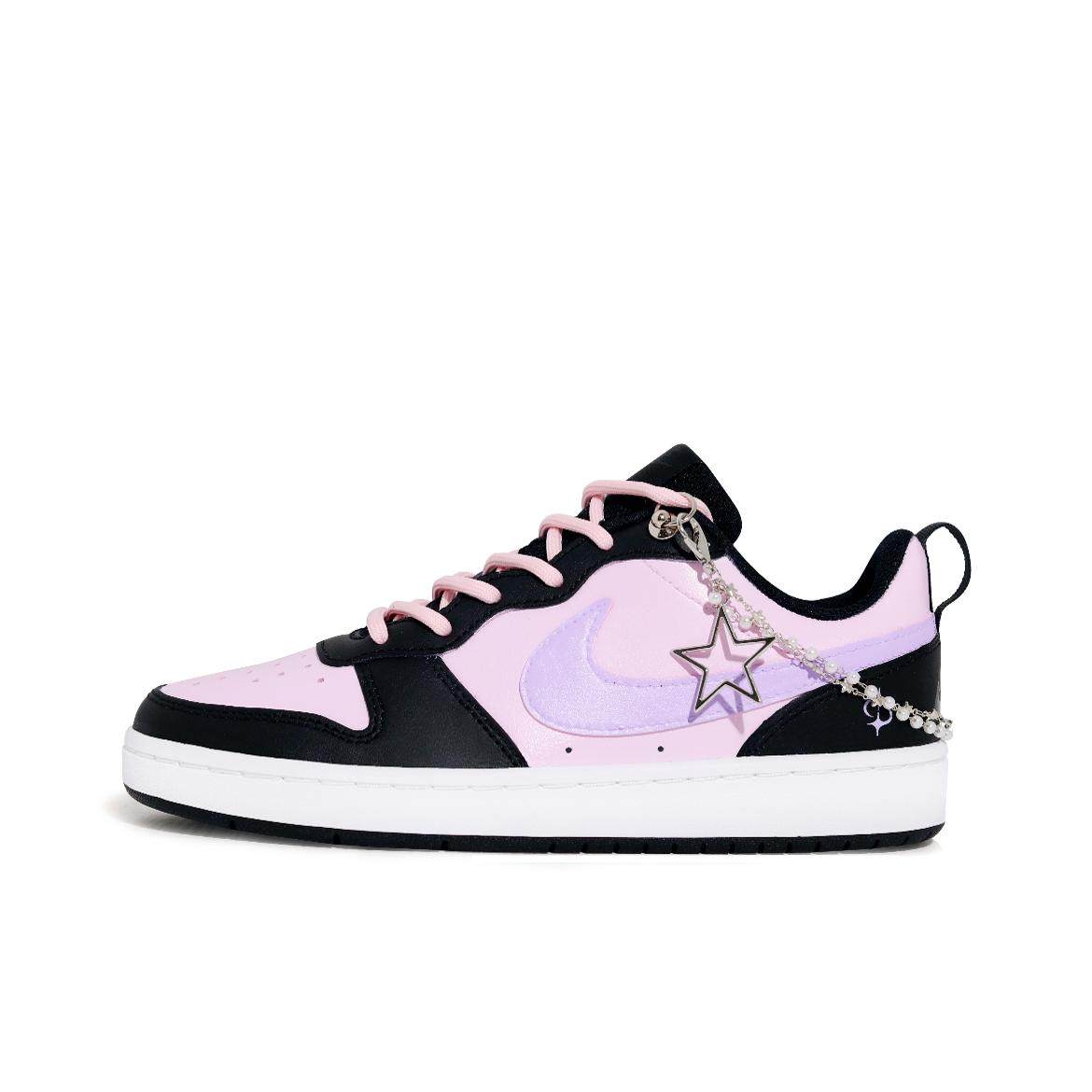 【定制球鞋】 Nike Court Borough 紫宇星宙 轻便透气 低帮黑紫红