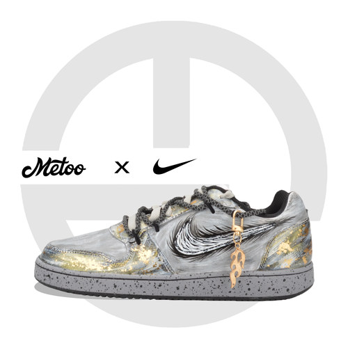 迷途定制球鞋 Nike Ebernon 晕染涂鸦摩擦有声解构双鞋带耐磨板鞋