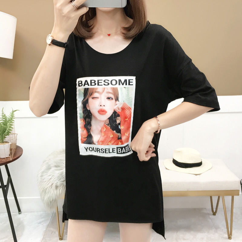 欧洲站重工亮片钉珠ins短袖t恤