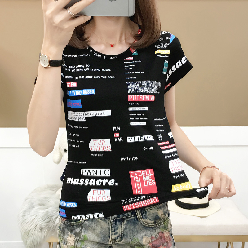 欧款女装体恤欧洲站女ins短袖t恤