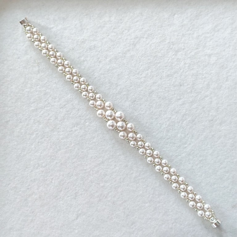 自制手工串珠珍珠编织法手链手串