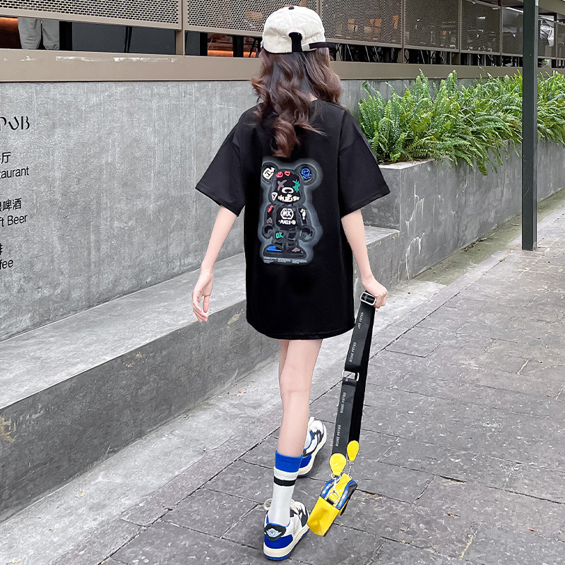 女童t恤夏季中长款宽松短袖中大童卡通T恤儿童韩版半袖上衣连衣裙,童装/婴儿装/亲子装,T恤,淘宝优惠券,粉丝福利购,淘宝优惠卷