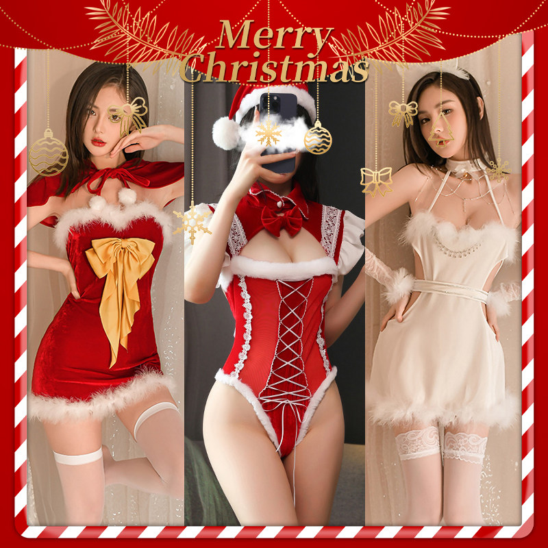 氛围感秋冬套装穿搭圣诞节服装女性感小胸聚拢纯欲风睡衣