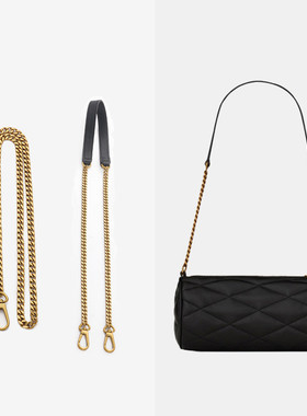 适用ysl圣罗兰sade圆筒包替换链条纯铜改造斜挎肩带腋下包带配件