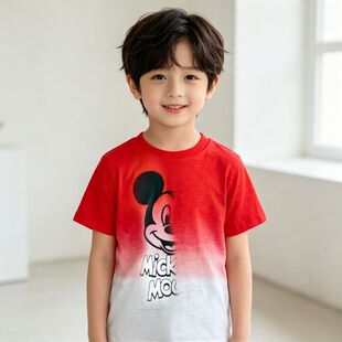 贝哆哈儿童短袖T恤夏季圆领上衣男童女童休闲印花汗衫可爱套头衫