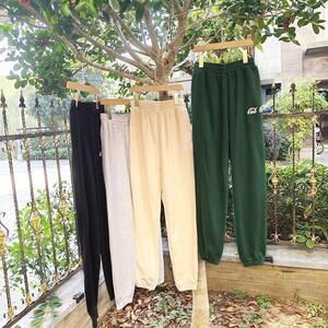 贝哆哈女士休闲裤春秋运动卫裤男士女式长裤收脚裤女裤纯色裤子