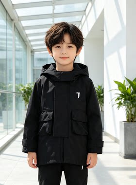 贝哆哈儿童春秋款风衣男童女童洋气中小童休闲帅气拉链衫开衫外套