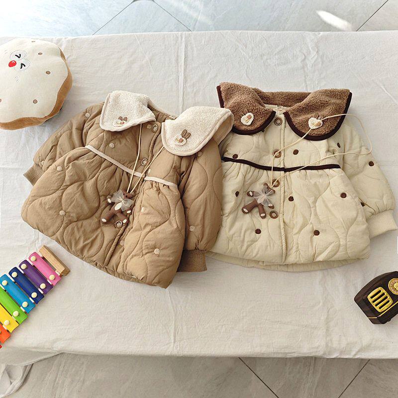 贝哆哈女童冬装加绒棉服外套中小童棉袄女宝宝棉衣幼儿童保暖上衣
