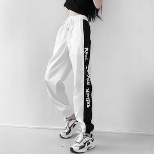 贝哆哈女士休闲裤春秋款宽松裤子运动裤白色女式束脚裤长裤速干裤