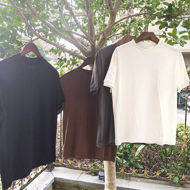 贝哆哈短袖圆领男士夏季莫代尔宽松休闲上衣T恤女士半袖纯色汗衫