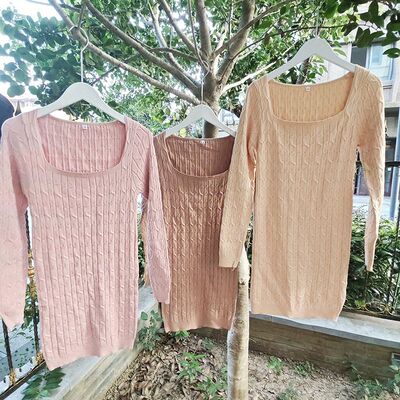 贝哆哈女士秋冬款毛衣纯色长袖针织衫女装中长款上衣保暖女式线衣