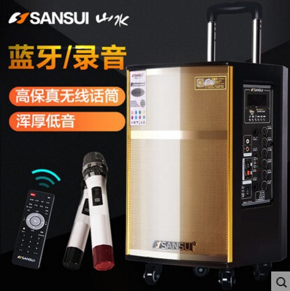 山水SG2-08户外广场舞移动拉杆充电电瓶音箱响舞台蓝牙插卡