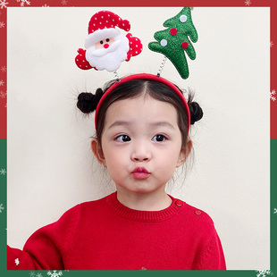 儿童圣诞节发箍女童可爱表演装 扮头箍鹿角发卡幼儿园节日礼物发饰