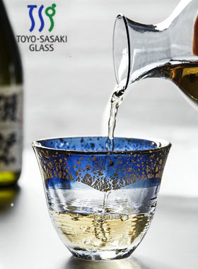 日本原装进口佐佐木水晶金箔白酒杯家用轻奢茗品杯冰酒壶青酒杯子