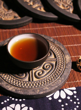 瓦当茶杯垫砖雕隔热垫子创意中式家用功夫茶禅意杯托茶具茶道配件