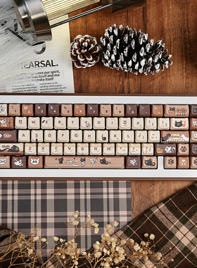 大臣猫猫头可爱键帽PBT材质五面热升华适配HI75 ACE68 LT104 K99