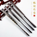 黑玉竹95寸雕刻扇骨扇子古风扇子夏天中国风宣纸空白扇面文玩折扇