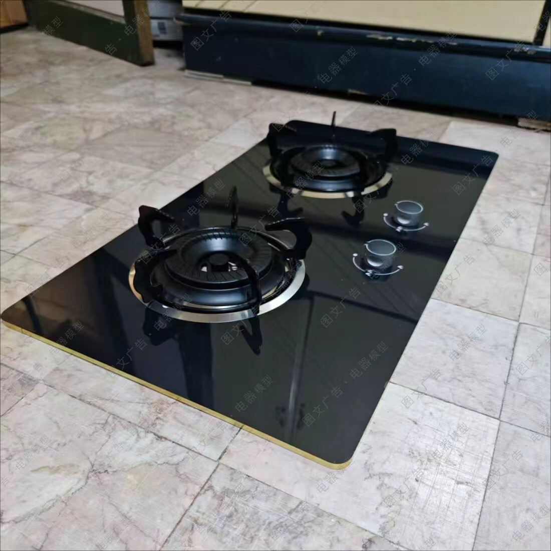 仿真燃气灶模型摆件免开孔,厨房样板间模型摆件,730*410mm