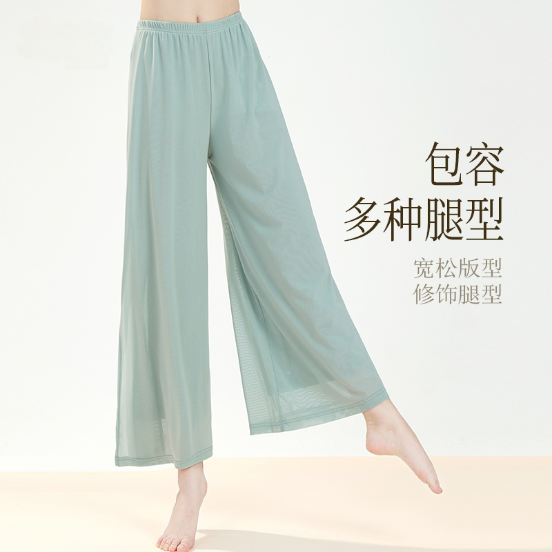 舞蹈网纱裤飘逸舞蹈服女现代宽松阔腿垂感形体中国古典形体练功裤