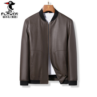 真皮夹克 2025秋冬新款 皮衣男士 外套潮休闲绵羊皮棒球服高品质男装