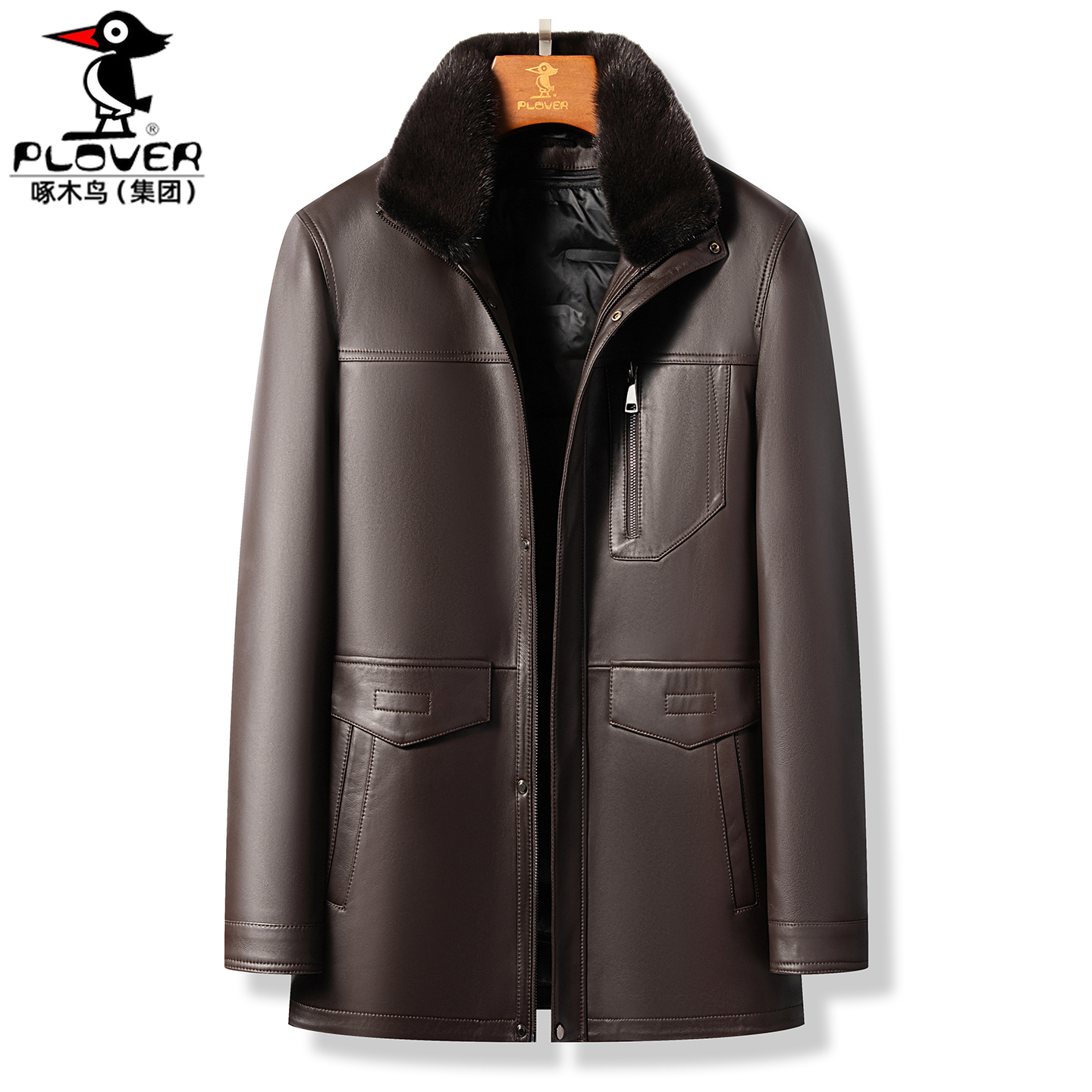 冬季羽绒服内胆头层绵羊皮衣男士