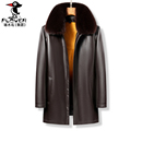 中老年皮衣男真皮夹克狐狸毛领加厚水貂内胆爸爸装 2025绵羊皮外套