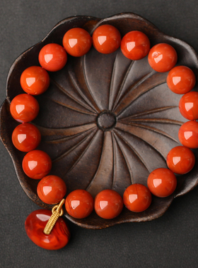 碧雅珠宝天然南红玛瑙手串搭配平安扣手链29.01g南红川料手链