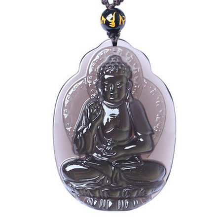 碧雅属猪属狗阿弥陀佛守护神黑曜石男女款黑曜岩2025年生肖吊坠