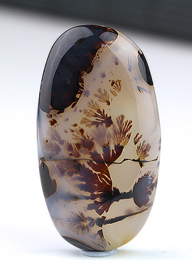 碧雅 玛瑙吊坠正品白水草海洋方牌山水画异象玛瑙挂件送绳43.41g