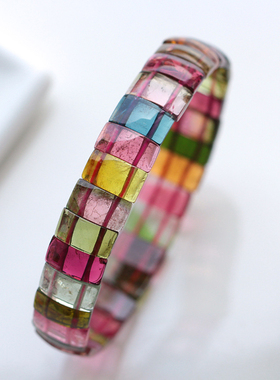 巴西老料一物一图女士碧玺手排