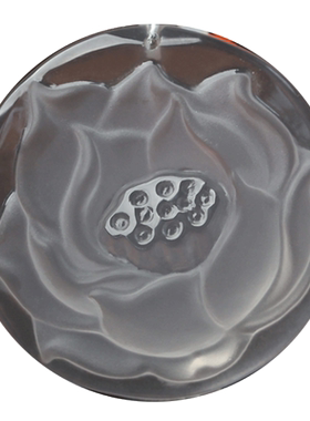 天然白水晶莲语荷香雕刻吊坠