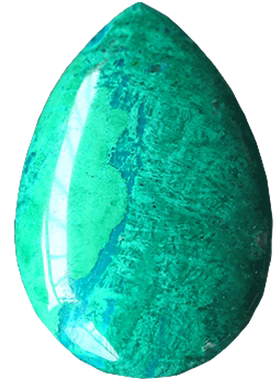 蓝绿色水滴状复古一物一图吊坠