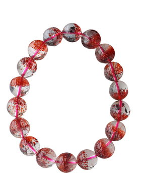 草莓晶冰种红色一物一图手串