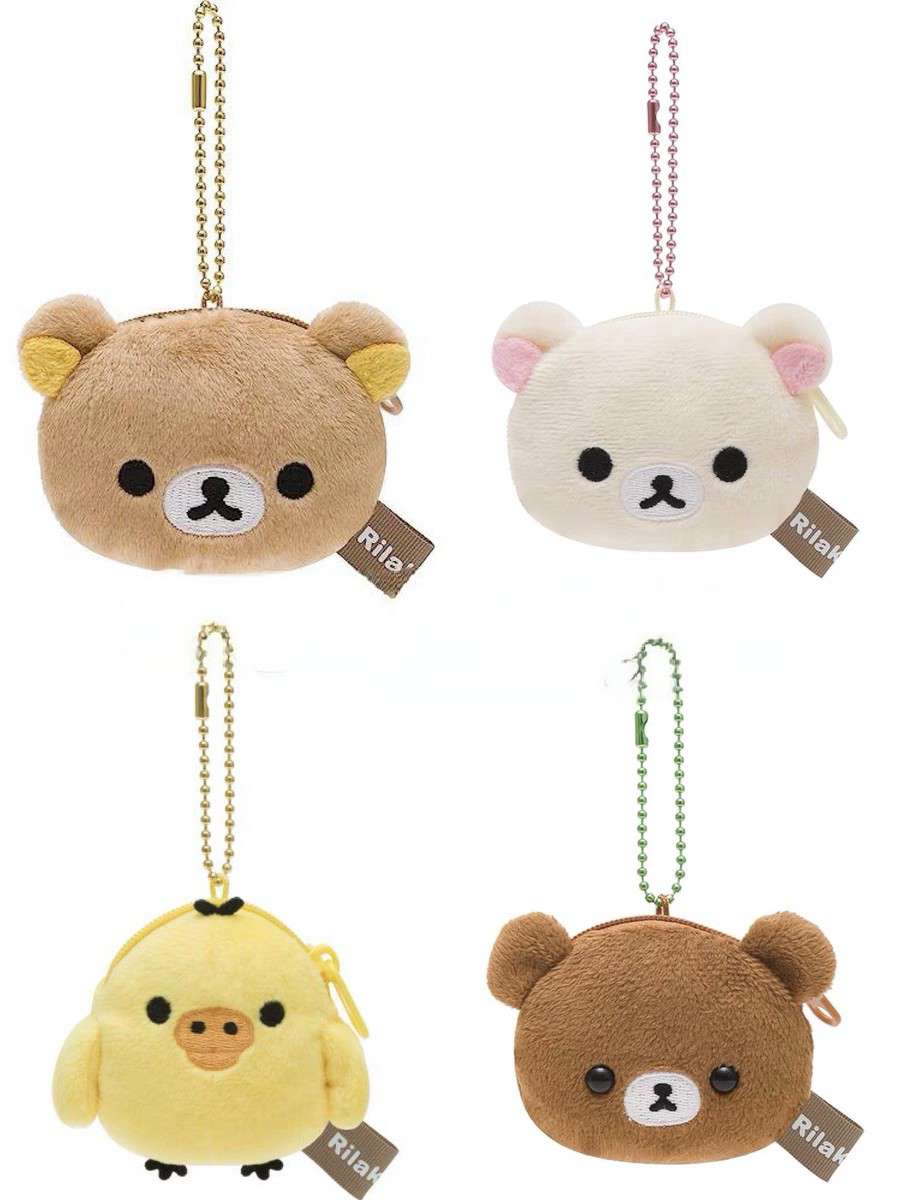 现货日本正品轻松熊松弛熊rilakkuma迷你面型小挂件硬币包零钱包