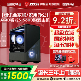 5500台式 5600 机RTX5060 5050显卡组装 电脑整机 MSI 机炒股diy主机搭RTX3050三角洲打瓦台式 微星电脑主机R5
