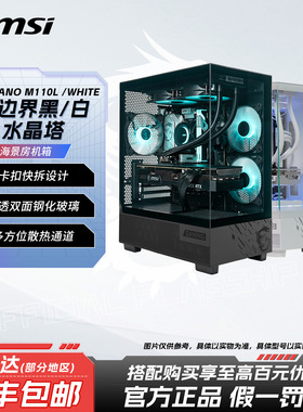 MSI微星PAG PANO 110L水晶塔台式电脑主机MATX机箱中塔无立柱侧透