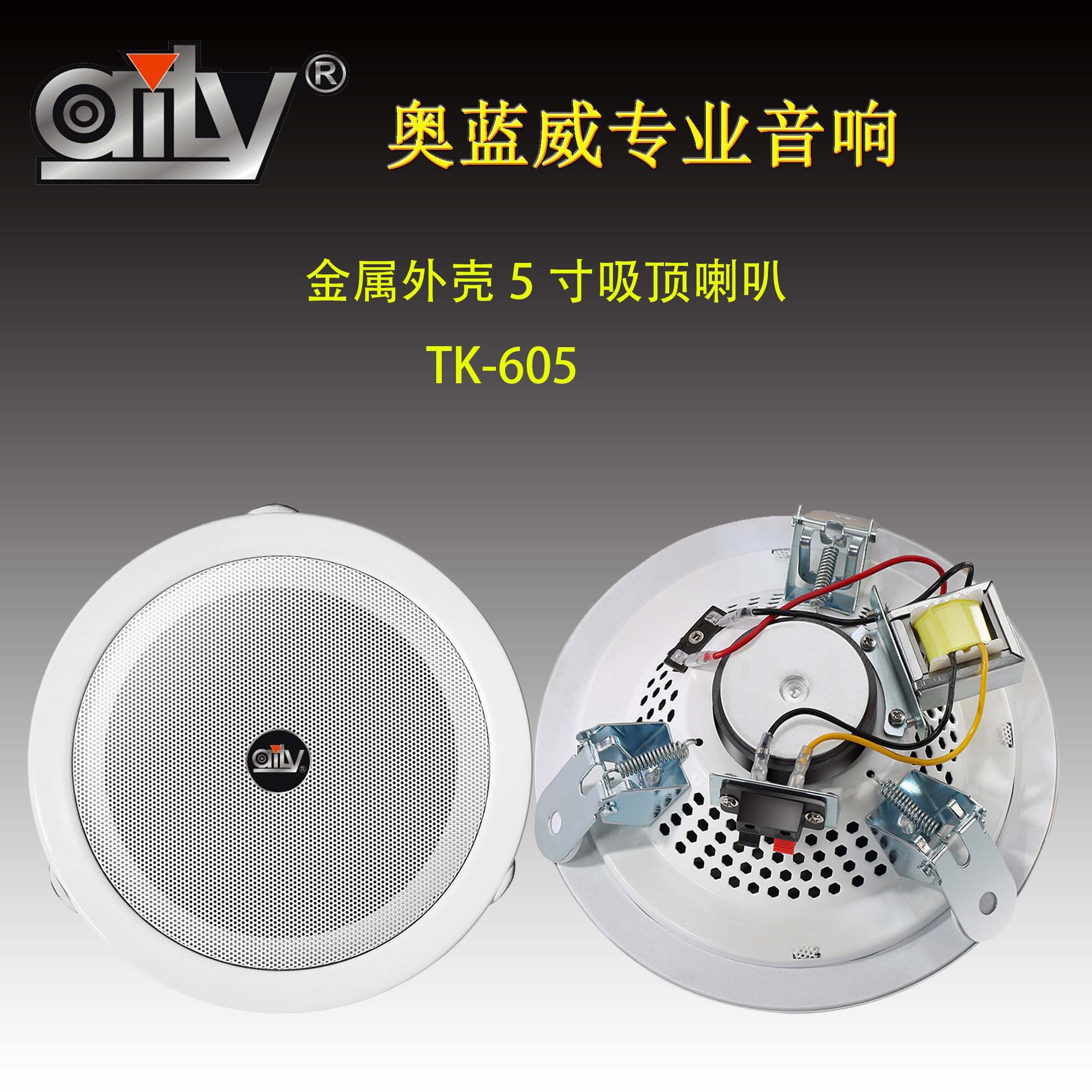奥蓝威TK-605天花喇叭5寸定制广播吸顶音箱吊顶背景音乐套装音响