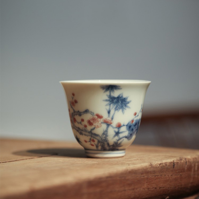 仿古釉青花品茗茶杯60ml