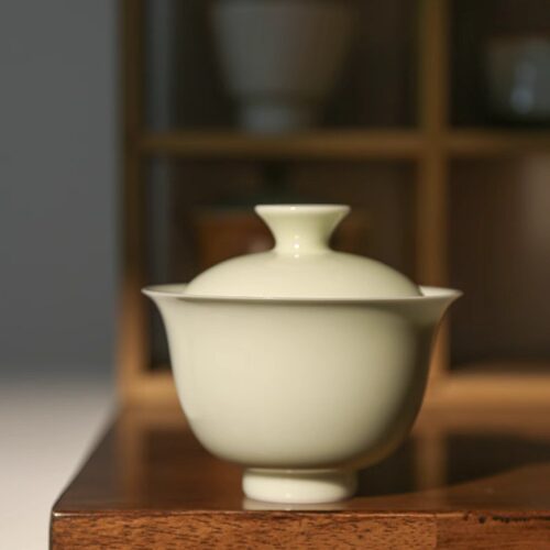 全手工盖碗茶杯秘色釉