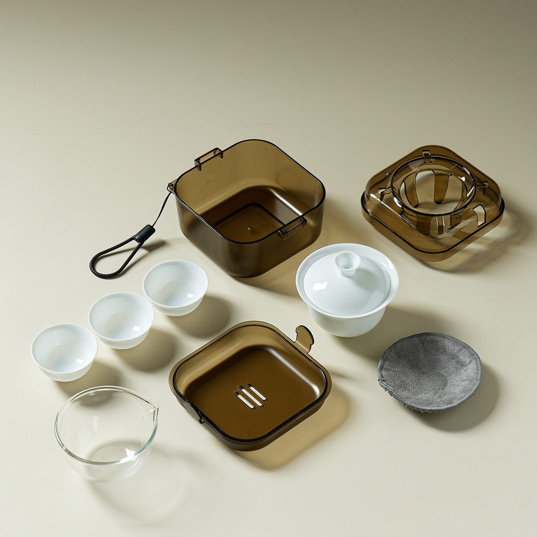 白瓷小品便携旅行茶具