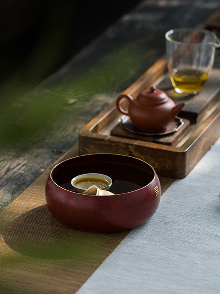 铜制洗茶机、大笔洗茶机、家用水洗盆、特大号茶杯盆、器皿、功夫