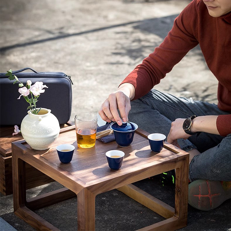 米黄釉盖碗 景德镇纯手工单色茶杯泡茶大号陶瓷功夫茶具薄胎套装