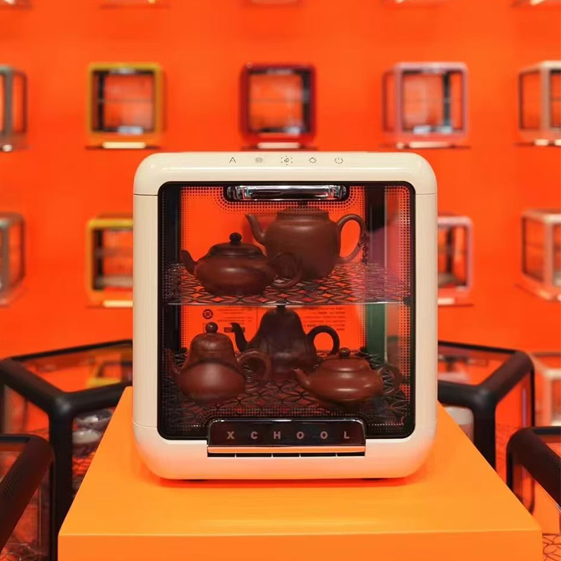 学古 悟烯·茶人石墨烯茶具养护柜台式紫砂壶消毒柜透明茶道零配