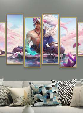 电竞酒店LOL装饰壁灯网咖led发光亚索暴走萝莉金克斯英雄联盟挂画